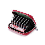 PURDORED 1 pc Men Business Card Holder Genuine Leather Credit Card Holder Women Zipper Pocket Unisex Card Case Zipper Coin Purse