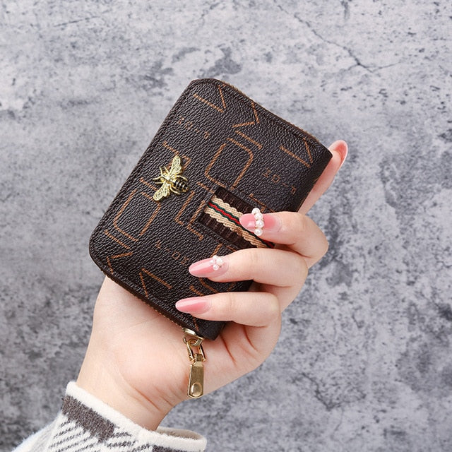 Women Bank Card Holder Little Bee Card Wallet 9 Bits Rfid Blocking Wallet Credit Bussiness Card Holder Large-capacity Coin Purse