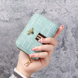 Women Bank Card Holder Little Bee Card Wallet 9 Bits Rfid Blocking Wallet Credit Bussiness Card Holder Large-capacity Coin Purse