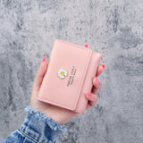 Korean Short MINI Wallet Female Spring New Arrival Pendant Thin Wallet Card Holder Small Fresh Student Buckle Coin Purse