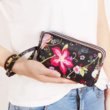 3 Zipper Women Waterproof Purse Cell Pouch Handbag Wallet Wristlet Bag Women's Fabric Coin Purse Bag Mobile Wallet Clutch Bag