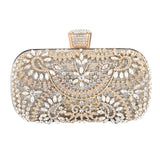 Diamond Wedding Clutch Purse Luxury Women Handbag Design Party Shoulder Bag Flower Hollow Out Pattern Ladies Evening Bag ZD2078