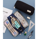 Angoo Double Sided Pen Bag Pencil Case Special Macaron Color Dual Canvas Pocket Storage Bag Pouch Stationery School Travel A6899