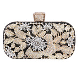 Diamond Wedding Clutch Purse Luxury Women Handbag Design Party Shoulder Bag Flower Hollow Out Pattern Ladies Evening Bag ZD2078