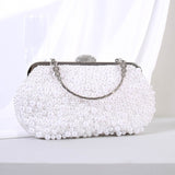 Luxury Pearl Clutch Bags Women Purse Diamond Ladies Hand Bags White Evening Bags for Party Wedding Evening Party Handbag