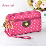 Fashion Women Wallets Small Handbags Canvas Dot Lady Zipper Moneybags Clutch Coin Purse Pocket Wallet Cards Holder Wristlet Bags