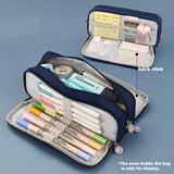 Angoo Double Sided Pen Bag Pencil Case Special Macaron Color Dual Canvas Pocket Storage Bag Pouch Stationery School Travel A6899