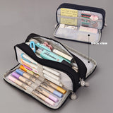 Angoo Double Sided Pen Bag Pencil Case Special Macaron Color Dual Canvas Pocket Storage Bag Pouch Stationery School Travel A6899