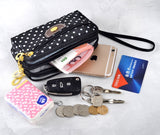 Fashion Women Wallets Small Handbags Canvas Dot Lady Zipper Moneybags Clutch Coin Purse Pocket Wallet Cards Holder Wristlet Bags