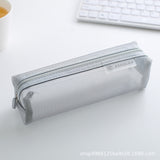 Transparent Stationery Pencil Bag Student Examination Dedicated Nylon Mesh Pen Case Unisex Large Capacity Pouch School Supplies