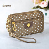 Fashion Women Wallets Small Handbags Canvas Dot Lady Zipper Moneybags Clutch Coin Purse Pocket Wallet Cards Holder Wristlet Bags