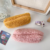 Lambswool Pencil Case Pen Pouch Plush Kawaii Zipper Bags Cosmetic Make Up Organizer Pouch School Office Stationery Pencil Bag