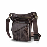 Oil Wax Real Leather Cross-body Bag