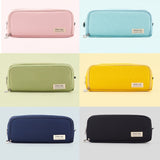 Angoo Double Sided Pen Bag Pencil Case Special Macaron Color Dual Canvas Pocket Storage Bag Pouch Stationery School Travel A6899