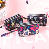 3 Zipper Women Waterproof Purse Cell Pouch Handbag Wallet Wristlet Bag Women's Fabric Coin Purse Bag Mobile Wallet Clutch Bag