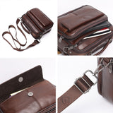 Genuine Leather Male&#39;s Crossbody Bag Casual Business Leather Men&#39;s Messenger Bag Vintage Men Big Bag Zipper Shoulder Handbags