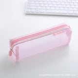 Transparent Stationery Pencil Bag Student Examination Dedicated Nylon Mesh Pen Case Unisex Large Capacity Pouch School Supplies