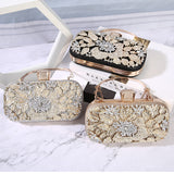 Diamond Wedding Clutch Purse Luxury Women Handbag Design Party Shoulder Bag Flower Hollow Out Pattern Ladies Evening Bag ZD2078