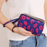 3 Zipper Women Waterproof Purse Cell Pouch Handbag Wallet Wristlet Bag Women's Fabric Coin Purse Bag Mobile Wallet Clutch Bag