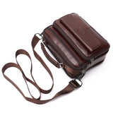 Genuine Leather Male&#39;s Crossbody Bag Casual Business Leather Men&#39;s Messenger Bag Vintage Men Big Bag Zipper Shoulder Handbags