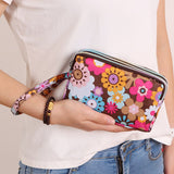 3 Zipper Women Waterproof Purse Cell Pouch Handbag Wallet Wristlet Bag Women's Fabric Coin Purse Bag Mobile Wallet Clutch Bag