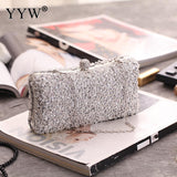 Women Handbag Evening Bags For Party Gift New Women Box Chain Shoulder Bag Ladies Fashion Gold Clutch Box Bag Women Messenger