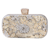 Diamond Wedding Clutch Purse Luxury Women Handbag Design Party Shoulder Bag Flower Hollow Out Pattern Ladies Evening Bag ZD2078