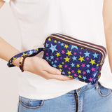 3 Zipper Women Waterproof Purse Cell Pouch Handbag Wallet Wristlet Bag Women's Fabric Coin Purse Bag Mobile Wallet Clutch Bag