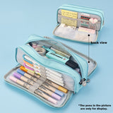 Angoo Double Sided Pen Bag Pencil Case Special Macaron Color Dual Canvas Pocket Storage Bag Pouch Stationery School Travel A6899