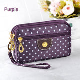 Fashion Women Wallets Small Handbags Canvas Dot Lady Zipper Moneybags Clutch Coin Purse Pocket Wallet Cards Holder Wristlet Bags