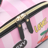 FUDEAM Leather Portable Women Cosmetic Bag Multifunction Travel Toiletry Storage Organize Handbag Waterproof Female Makeup Case