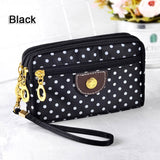 Fashion Women Wallets Small Handbags Canvas Dot Lady Zipper Moneybags Clutch Coin Purse Pocket Wallet Cards Holder Wristlet Bags