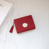 PURDORED 1 Pc Women Cartoon Short Wallet Leather Fried Egg Cute Wallets Purse Card Holder Lady Female Fashion Short Coin Purse