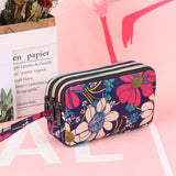 3 Zipper Women Waterproof Purse Cell Pouch Handbag Wallet Wristlet Bag Women's Fabric Coin Purse Bag Mobile Wallet Clutch Bag