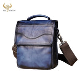 Quality Original Leather Male Casual Shoulder Messenger bag Cowhide Fashion Cross-body Bag 8&quot; Pad Tote Mochila Satchel bag 144