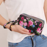 3 Zipper Women Waterproof Purse Cell Pouch Handbag Wallet Wristlet Bag Women's Fabric Coin Purse Bag Mobile Wallet Clutch Bag