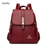 Winter 2021 New Women Leather Backpacks Fashion Shoulder Bags Female Backpack Ladies Travel Backpack School Bags For Girls