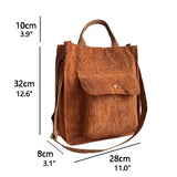 Corduroy Bag for Women Shoulder Bags Shopper Designer Handbags Spring Summer High Quality Student Bookbag Female Canvas Tote Bag