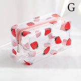 Big Waterproof Transparent Pencil Case PVC Stationery Gift Girls Students Pencil Bag Kawaii Makeup Cosmetic Bag Travel Bags