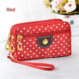 Fashion Women Wallets Small Handbags Canvas Dot Lady Zipper Moneybags Clutch Coin Purse Pocket Wallet Cards Holder Wristlet Bags