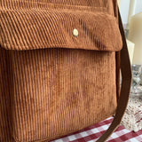 Corduroy Bag for Women Shoulder Bags Shopper Designer Handbags Spring Summer High Quality Student Bookbag Female Canvas Tote Bag