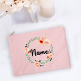 Personal Custom Name Flower Makeup Bag Pouch Travel Outdoor Girl Women Cosmetic Bags Toiletries Organizer Lady Wash Storage Case