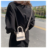 Mini Tote Bag  Crocodile Pattern Flip Messenger Crossbody Bag Female Simple Shoulder Bag Small Square Lady Handbag 2022 New