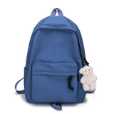 HOCODO Simple Female Backpack Women Canval School Bag For Teenage Girl Casual Shoulder Bag Solid Color Rucksack Quality Travel