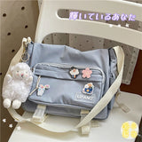 Messenger Bag Japanese Handbags School Korean Single  Shoulder Girl Student Hong Kong Style Retro Large Capacity Postman Women's