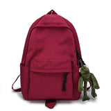 HOCODO Simple Female Backpack Women Canval School Bag For Teenage Girl Casual Shoulder Bag Solid Color Rucksack Quality Travel