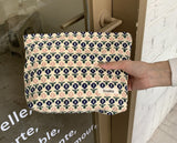 Cosmetic Bag Women Floral Makeup Case Organizer Korean Embroidery Cosmetic Pouch Travel Toiletry Bag Corduroy Canvas Beauty Case