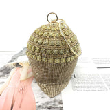 Sliver Diamonds Rhinestone Round Ball Evening Bags For Women 2021 Fashion Mini Tassels Clutch Bag Ladies Ring Handbag Clutches