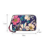 Three-layer Zipper Long Women Waterproof Nylon Colorful Printed Cloth Wristlet Bag Coin Purse Mobile Phone Holder Small Clutch