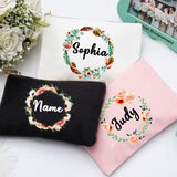 Personal Custom Name Flower Makeup Bag Pouch Travel Outdoor Girl Women Cosmetic Bags Toiletries Organizer Lady Wash Storage Case